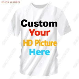 Personalizado por toda a camiseta impressa Men Adicione seu design Text Graphic Tees