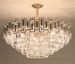 Postmoderne Luxus-Kristalllampe, Wohnzimmer-Dekoration, Kronleuchter, Villa, Duplex, Schlafzimmer, Küche, kreisförmige Designer-Pendelleuchten