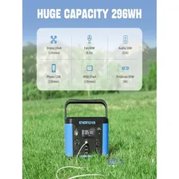 Portable Power Station 296Wh Mobile Power Bank with AC Outlet Backup Lithium Battery Solar GeneratorSolar Panel Optional for Outdoors Camping Travel