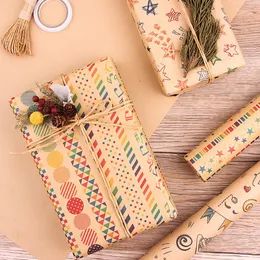 Gift Wrap 3pcs/6pcs Birthday Wrapping DIY Suit Cartoon Pattern Musical Note Kraft Paper Papers For Home Decoration SuppliesGift