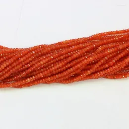 الحجر الأحمر البرتقالي الآخر 2 × 4 ملم Abacus abacus round beads فضفاضة DIY المجوهرات 15 "B577 أخرى أخرى EDWI22
