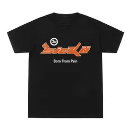 入荷 SICKO Born From Pain Tシャツ 綿100 T ヒップホップTシャツ Oネック ストリートウェア ウエストトップス 220520