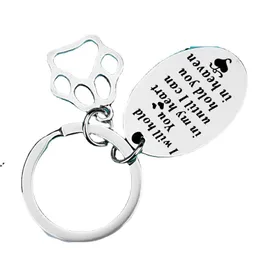 Diy I Will Hold You In My Heart Until I Can Hold Stainless Steel Round Metal Letter Key Chain Rings for Men Women Car Keys Ring Pendant Friend Gift Wholesale