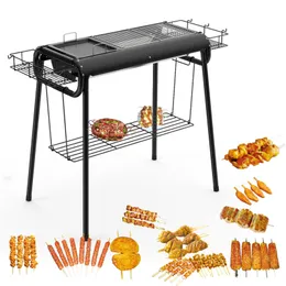 Large Portable Folding BBQ Grill Stove Camping Person Outdoor BBQs Rack Household Smokeless Charcoal Grills Table