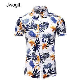 45KG120KG Summer Men's Hawaiian Aloha Shirt Short Sleeve Floral Print Holiday Button Down White Shirt 5XL 6XL 7XL 210412