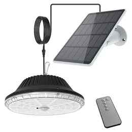 Motion Sensor Solar Ceiling Lamp with Remote Control Outdoor Waterproof Solar Pendant Light for private garage/corridor/gate/yard/house