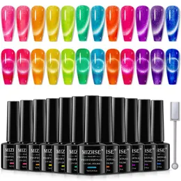 Nail Art Kits 12PCS Gel Polish Set Neon Glitter Cat Magnetic Soak Off UV/LED Varnishes All For Manicure Acrylic Nails ArtNail