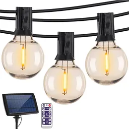 G40 Solar String Light 10/25/30/50 المصابيح في الهواء الطلق زفاف الزفاف مصباح شارع Garland Camping Fairy Light