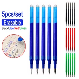 07mm 05mm Erasable Pen Refill Slide Press Washable Handle Blue Black 8 Color Ink Stationery Rods Retractable Erasable Gel Pens 220714