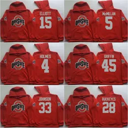 Mitness Men Ohio State Buckeyes Coollege Jersey 97 Joey Bosa 12 C.Jones 16 Barrett 1 B.Miller 15 elliott Red Jerseys Phoodizesスウェットシャツ