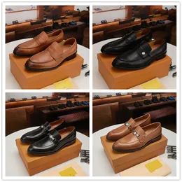 2022 24 Style Men Dress Shoes Fashion Cowhide Leather Geather Party Mens Business Oxfords Gentlemen Walk Casual Peas Shoe Size Size 6.5-11