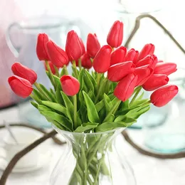 Fiori decorativi ghirlande ghirlanti multi -colore tulipano artificiale vero tocco artificiales para bouquet per i fiori del matrimonio domestico decorativo