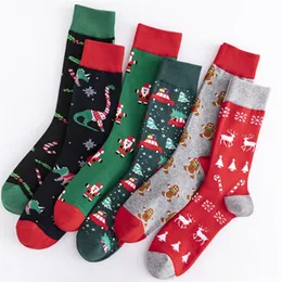 10 pares/lote meias de natal 6 estilos de desenho animado Papai Noel Socha de impressão de impressão unissex Casual Christmas Meking Sport Sock Sock