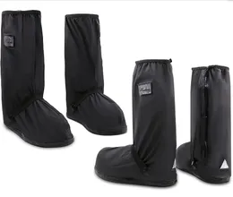 Copriscarpe impermeabili neri Impermeabili Accessori Stivale antipioggia pieghevole Neve riflettente per uomo Donna Copriscarpe alto in PVC da passeggio all'aperto S-2XL