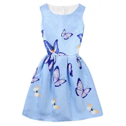 Sukienki dziewczyny Summer Girls Butterfly Flower Dress for Teenagers Princess Elegancki ślub Vestidos Dzieci Ubrania