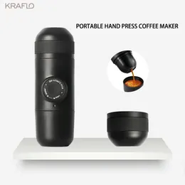 Factory direct sales coffee pot portable hand pressed coffee maker KRAFLO home Italian co-ffee machine