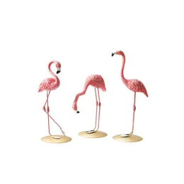 Nordic Style Pink Resin Flamingo Decorative Objects Figurine Garden Living Room Office Wedding Party Ornament Home Decoration Accessories 19*9cm