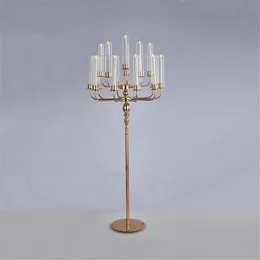 Candelabras 15 heads 155cm height DIY Wedding grand evnet Table Centerpiece Luxury Candelabrum gold Metal Candle Holders For Home Decoration