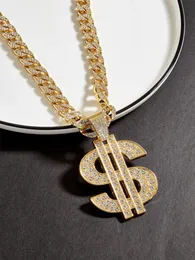 Iced out miami cuban link cadeia de ouro de prata hip hop tênis jóias graduadas de colar 16 polegadas 18 polegadas 20 polegadas 22 polegadas de 24 polegadas sinal de dólar