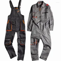 Herrbyxor Stor storlek Ärmlös haklapp Skyddsoveraller Strap Jumpsuits med fickor Uniformer 5XLO-overaller Casual Arbetskläder Herr Naom2