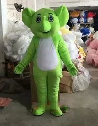 Zielone słonia Mascot Costumes Halloween Fancy impreza Kreskówka Karnawał Karnawał Świąteczny Reklama Przyjęcie urodzinowe Costum