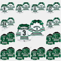 Vipceothr Matt Kiersted Kuzey Dakota Fighting Hawks College Grant Misish Jonny Tychonick Jacob Bernard-Docker Jonathan Toews Hokey Jersey