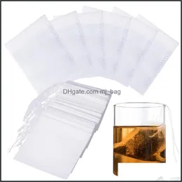 Coffee Tea Tools Drinkware Kitchen Dining Bar Home Garden Filter Bags Disposable Empty Infuser Loose Leaf Bag Dstring 5.5 X 7Cm Drop Deli