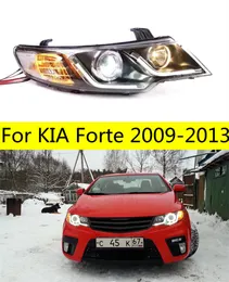 2 PCS Auto Car Head Light Parts For KIA Forte 2009-2013 LED Lamps Headlight Replacement DRL Dual Beam Lens Headlights