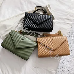 2022 SS Famoso Messenger Chain Bags Nova Moda Hasp Grande Tamanho Square Shopping Totes Ombro Crossbody Carta Luxo Designer Bolsas Simples V Stripes Coin Bolsa