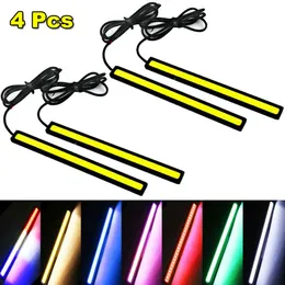 Strips 4Pcs Car LED COB Daytime Running Light Strip DC 12V 17CM DRL Driving Parking Fog Lamp Bar Headlight Waterproof For Truck VehicleLED