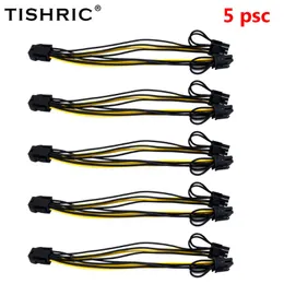 Conectores de cabos de computador 5-10pcs Tishric PCI Express PCIE 6 pinos para Dual 8 2 2 Adaptador de vídeo gráfico Cabo de divisão de fonte de alimentação para M