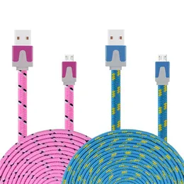 Cavo micro USB Tessuto in nylon intrecciato di alta qualità USB 2.0 A Maschio a Micro B Cavi di sincronizzazione dati e ricarica per Samsung, HTC, Sony ecc.