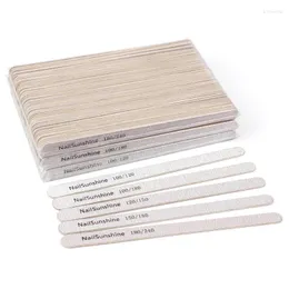 Nail Files 50Pcs Grey Wooden 180/240 Straight Thick Sandpaper Washable Buffer Manicure Accessories Stick Trimming Tools Prud22