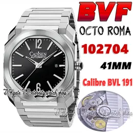 2022 BVF V3 OCTO BV102704 BVL191 BV191 Automatic 41mm Mens Watch Black Dial Stick Markers Sapphire SS Bracelet Bracelet Eternity Eat Super Version Sport Watches