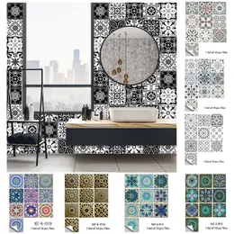 29 Style Matte Surface 10st Tile Wall Stickers Home Decor Transfers täcker Peel Stick Poster för köksbordspapper 220716