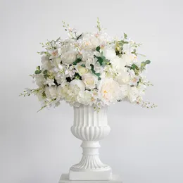Dekoratif çiçek çelenkleri 35cm büyük yapay çiçek masası merkez parçası düğün dekor yol kurşun buket ipek gül şakayık top parti olay