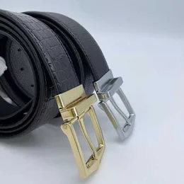 22 Nytt mode B Pin Buckle Belt Men's Classic Plaid Belt Leather Business Belt