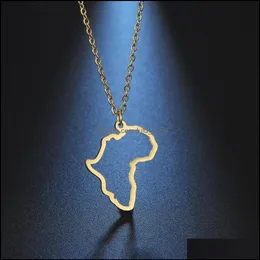 Anhänger Halsketten Anhänger Schmuck Afrikanische Karte Choker Für Frauen Südafrika Edelstahl Kette Halskette Drop Lieferung 2021 Jxavt