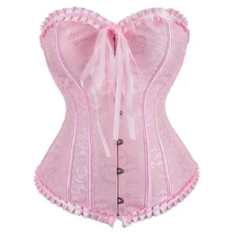 Bustiers & Corsets Pink And Sexy Vintage Floral Victorian Corset Lingerie Top Renaissance For Women Plus Size S-6XL BlackBustiers