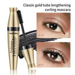 Yanqina Brand Black Eye Mascara Long Eyelash Silicone Brush Curving Length Mascara Vattentät Makeup