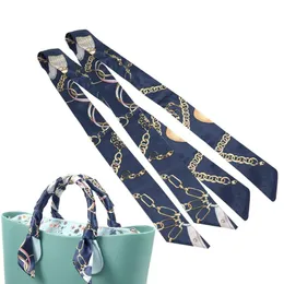 Kvällspåsar 1 par modeutskrifter blommigrem scarf neckerchief dekoration slips multifunktion för o väska handtag