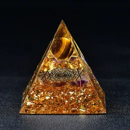 Tiger Eye Sffe Orgone Piramid Piramid EMF Kwarc Reiki Meditation Orgonit