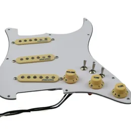 Loaded SSS Guitar Pickguard Yellow WK WVS Alnico 5 Pickups for FD Strat Guitar Welding Harness