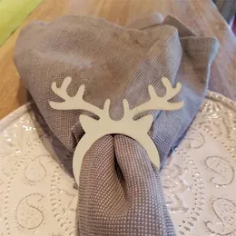 10pcs Christmas table napkin ring natal reindeer horn shape navidad decorations for home xmas Noel Kerst Y201020