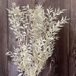 装飾的な花の花輪約35 g/30-45cm乾燥した保存されたラスカスの葉ブーケラッキー竹diyフローラルデコレーション