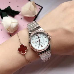 Wristwatches Cussi Women's Watches Rhinestone Luxury Rose Gold Bracelet Watch Ladies Quartz Wristwatch Relogio Feminino Clock Gift For W