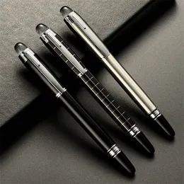 Luxury Metal Lattice Black Signature Ballpoint Pennor For Business Writing Office Supplies Stationery Anpassad namn Gift 220704