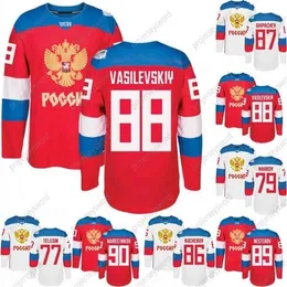 Cekob World Cup Team Russia Hockey Jerseys WCH 90 Namestnikov 89 Nesterov 88 Vasilevkskiy 87 Shipachev 86 Kucherov 79 Markov 77 Telegin