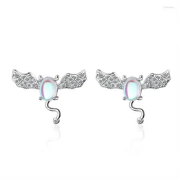 Stud Fashion Orecchini in argento sterling 925 per le donne Squisito Moonstone Little Devil Earring Shiny CZ Bat Ear JewelryStud Dale22 Farl22