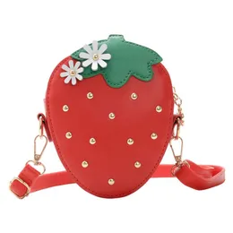 Anklets 1pc Strawberry Coin Purse Kid Bag 싱글 어깨 간단한 소녀 Satchelanklets
